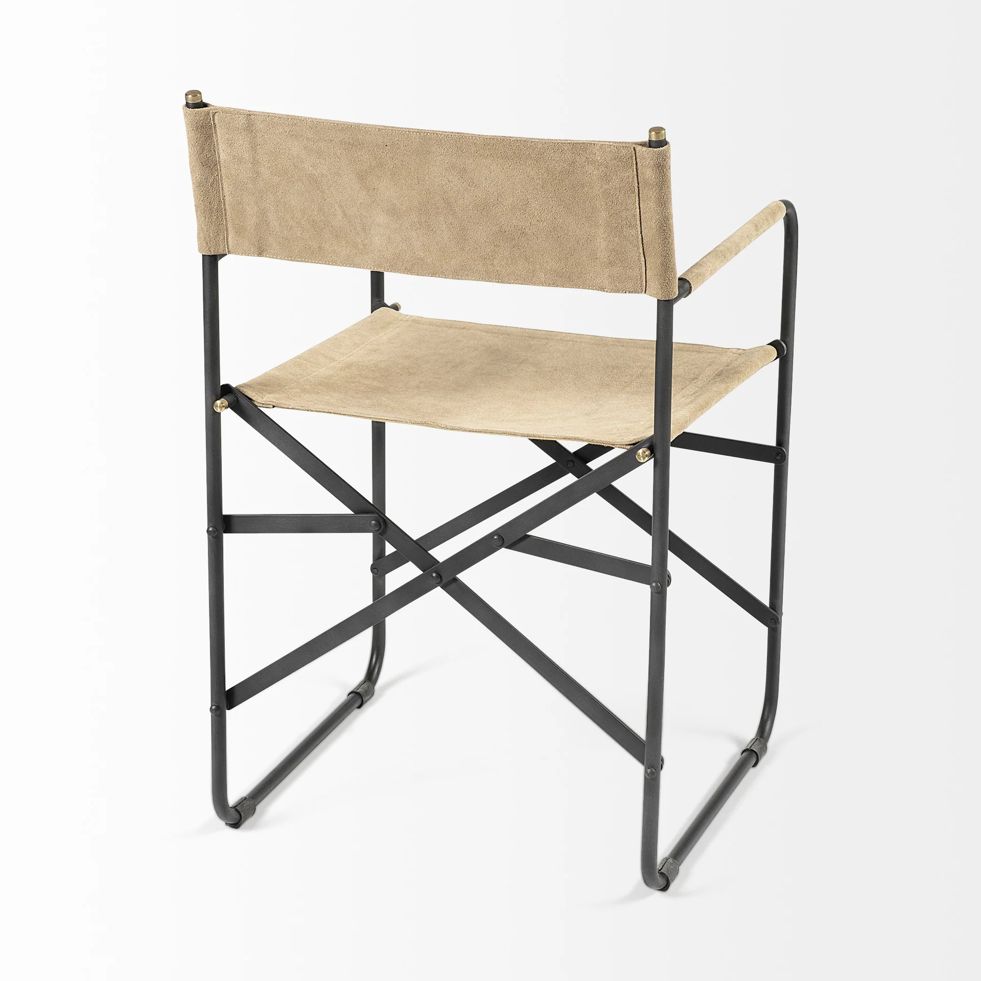 Tan Leather With Black Iron Frame Dining Chair By Homeroots - Image 5