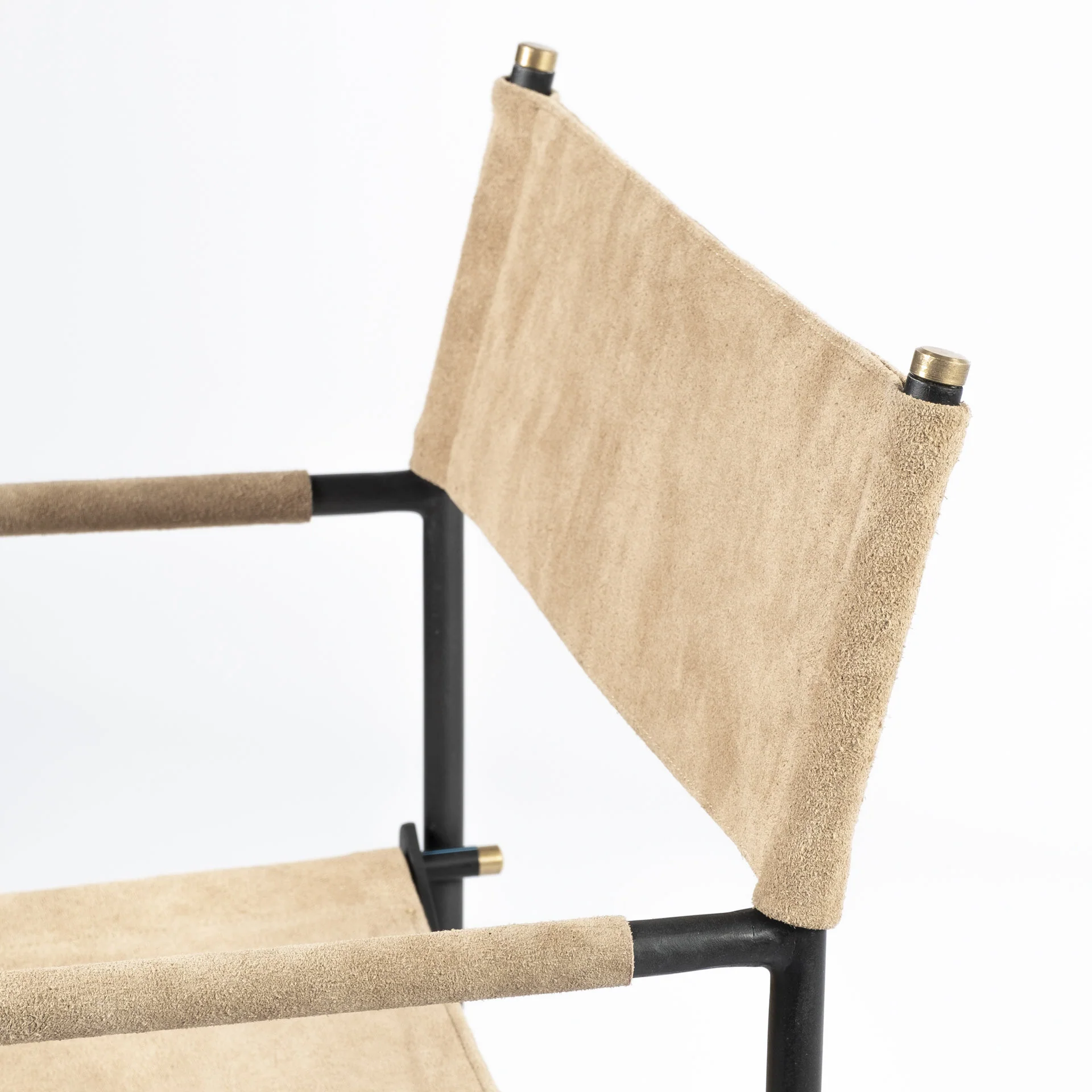 Tan Leather With Black Iron Frame Dining Chair By Homeroots - Image 7