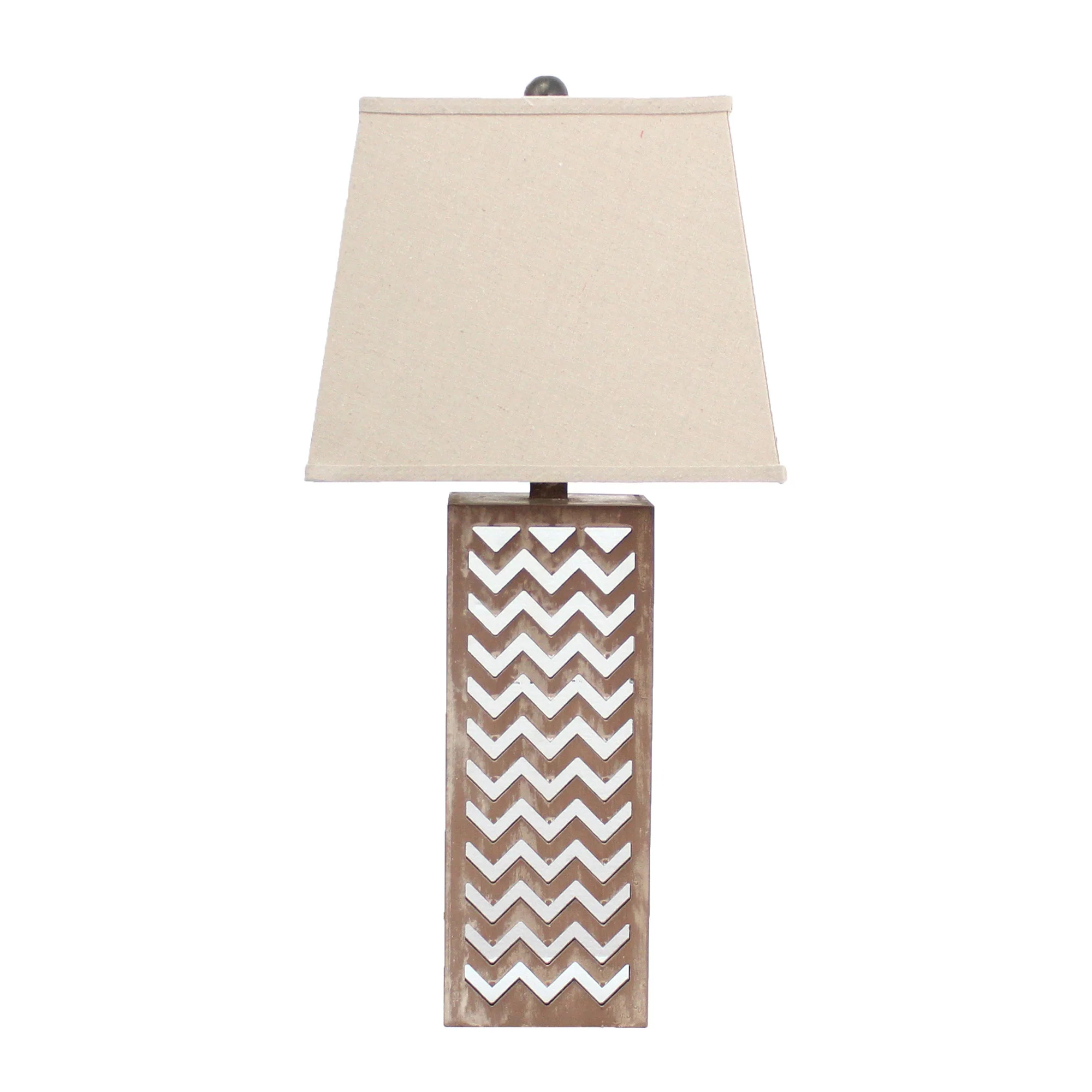 Tan Metal Mirror - Table Lamp By Homeroots - Image 2