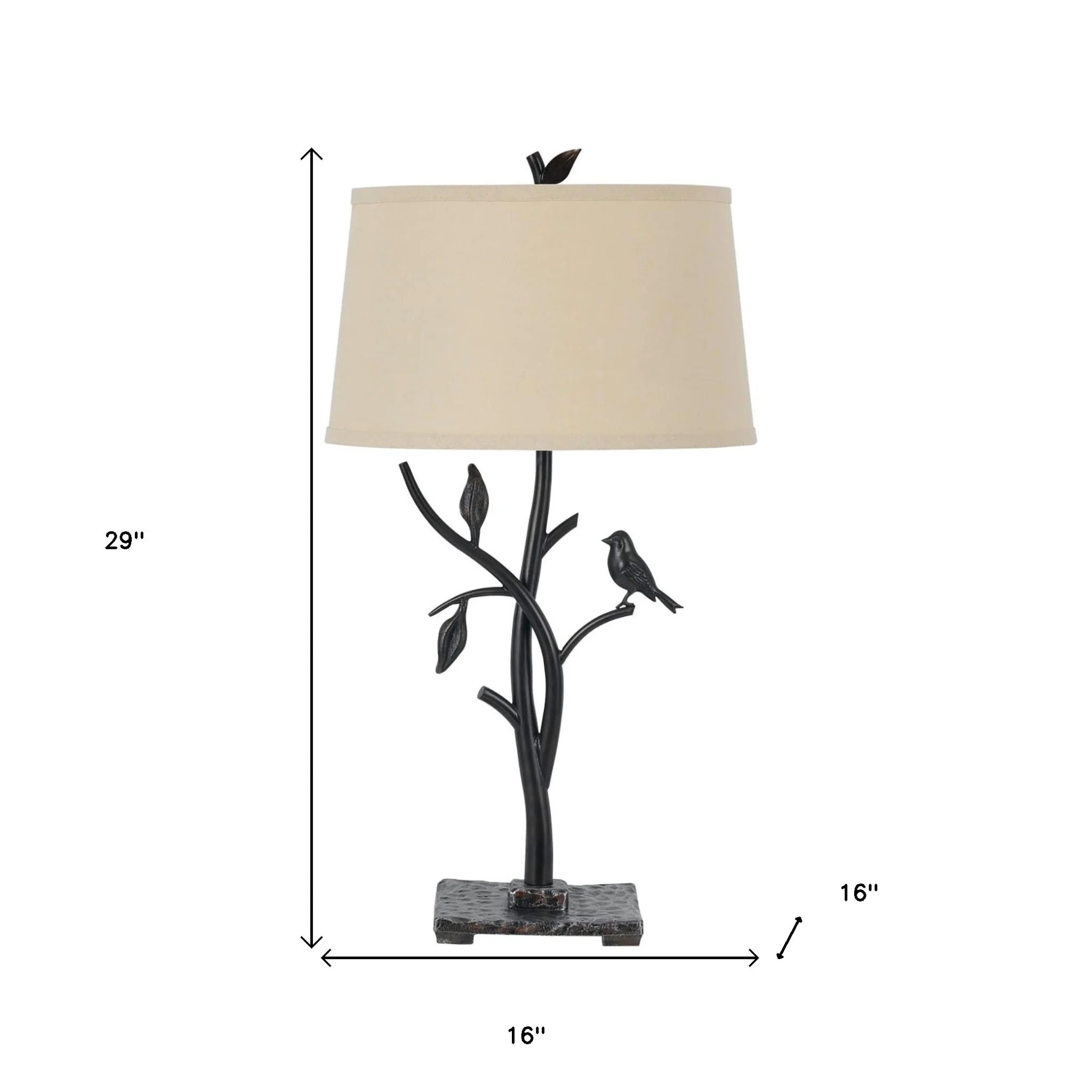 Tan Metal Table Lamp With Tan Empire Shade By Homeroots - Image 3