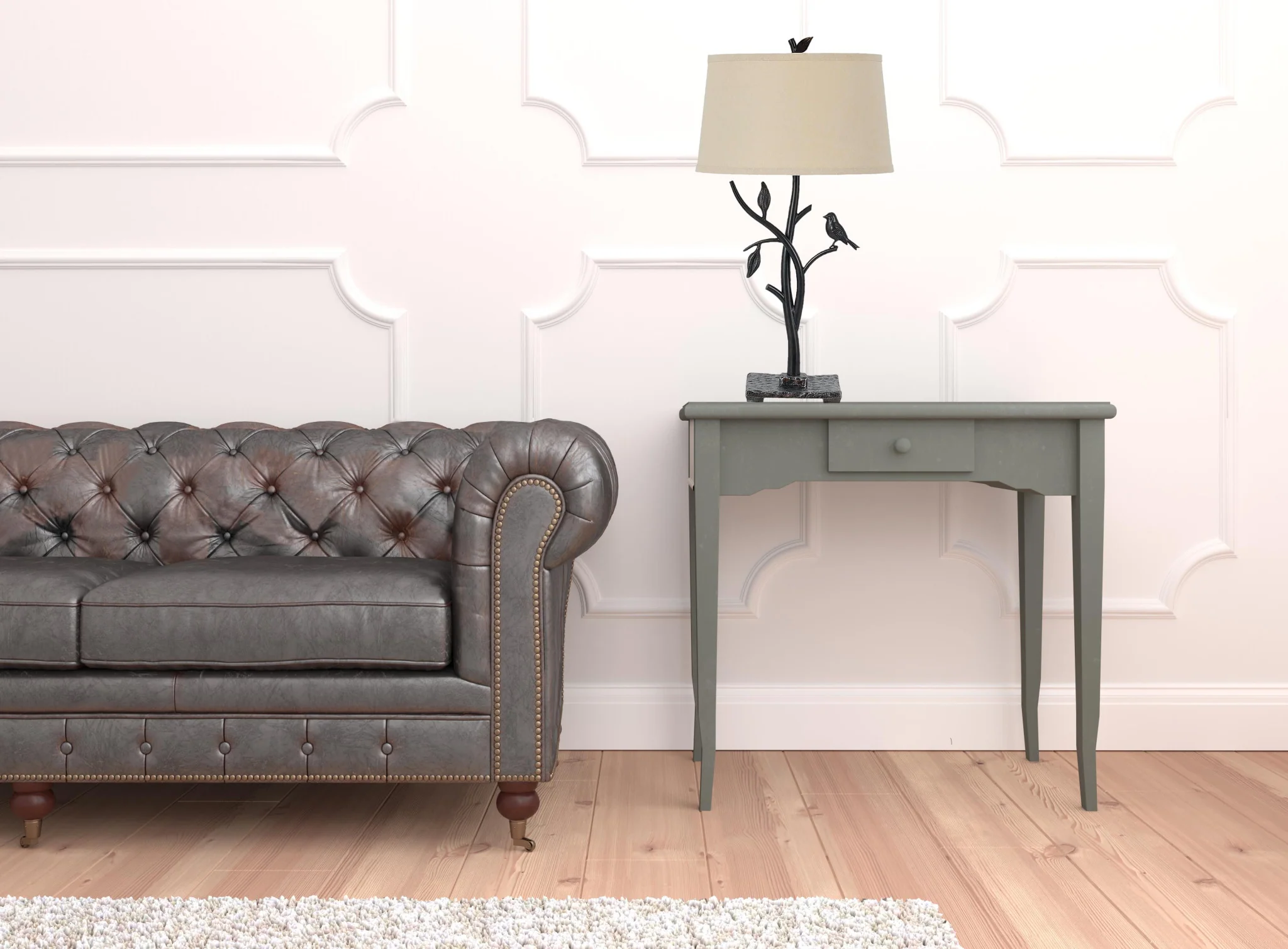 Tan Metal Table Lamp With Tan Empire Shade By Homeroots - Image 4