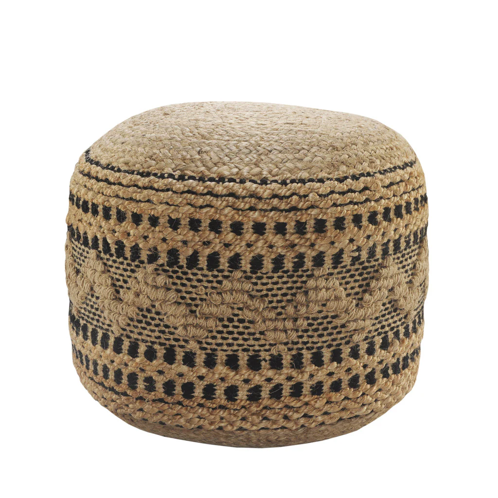 Tan Pouff By Homeroots - Image 3