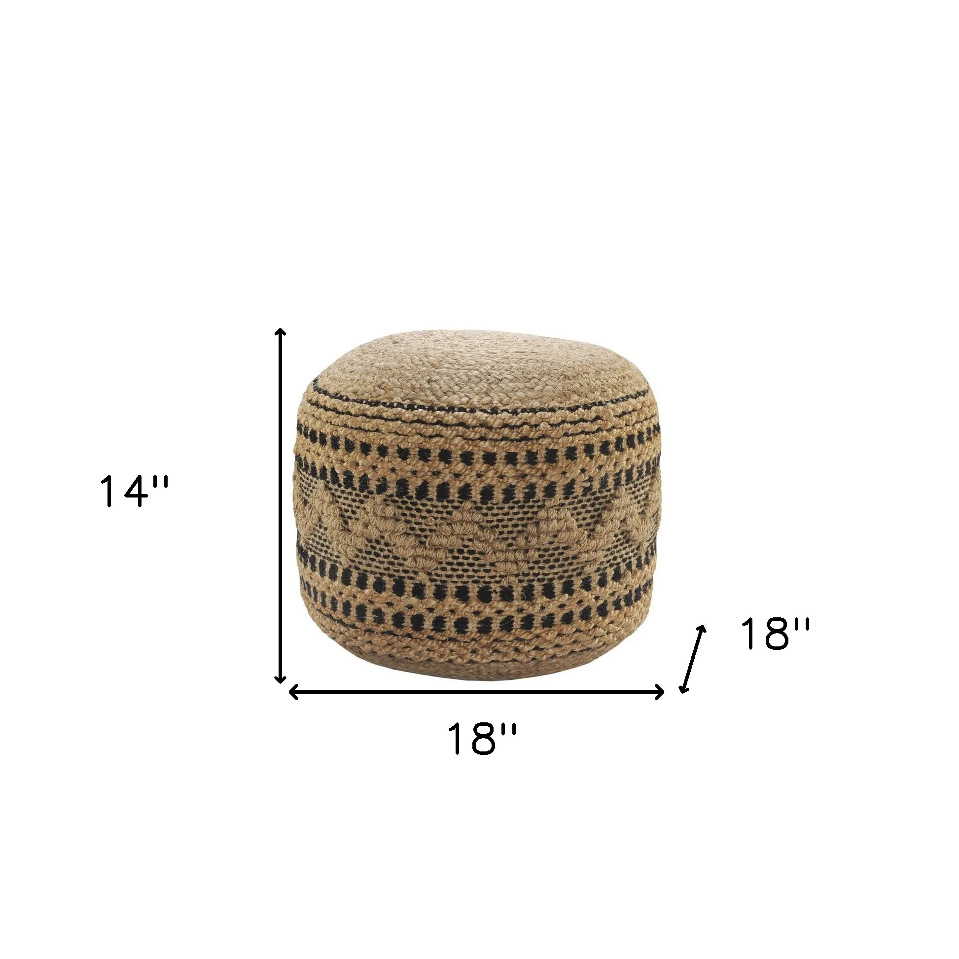 Tan Pouff By Homeroots - Image 6