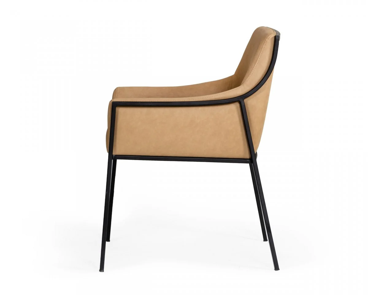 Tan Suede Dining Chair By Homeroots - Image 3