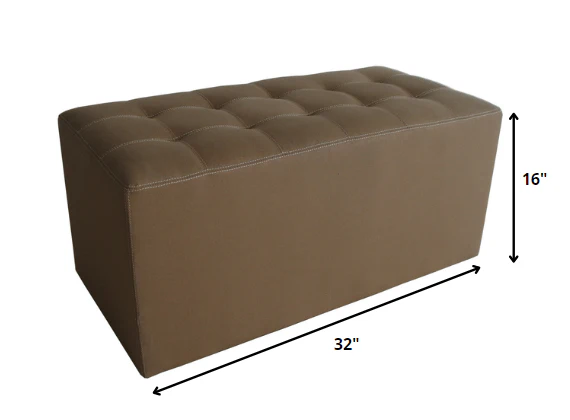 Tan Wood Canvas Bench By Homeroots - Image 2