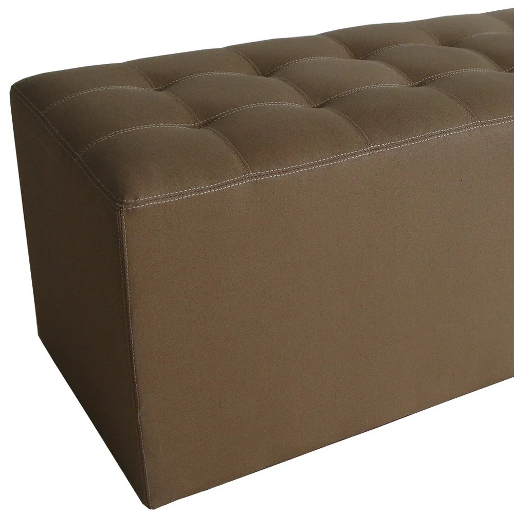 Tan Wood Canvas Bench By Homeroots - Image 4