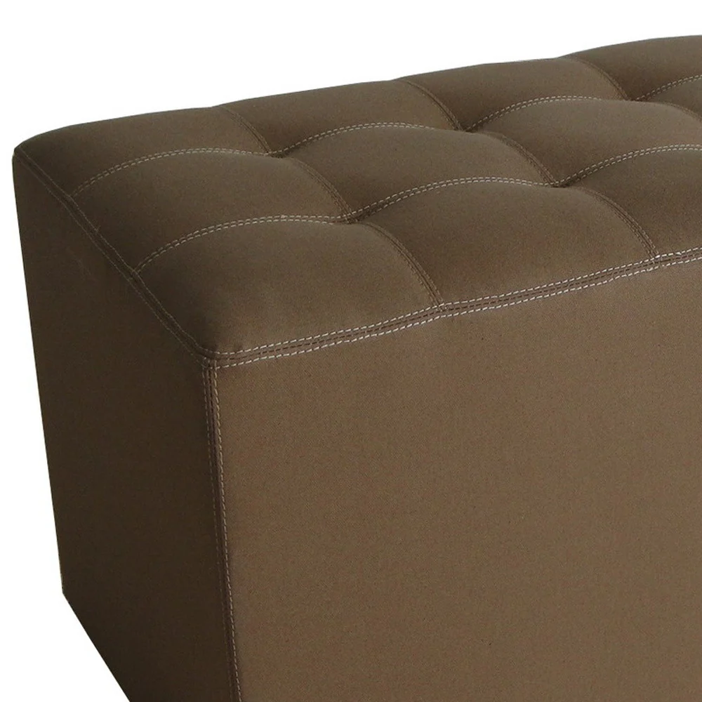 Tan Wood Canvas Bench By Homeroots - Image 5