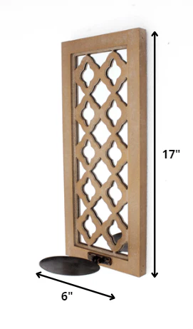Tan Wooden Cross - Candle Holder Sconce By Homeroots - Image 2