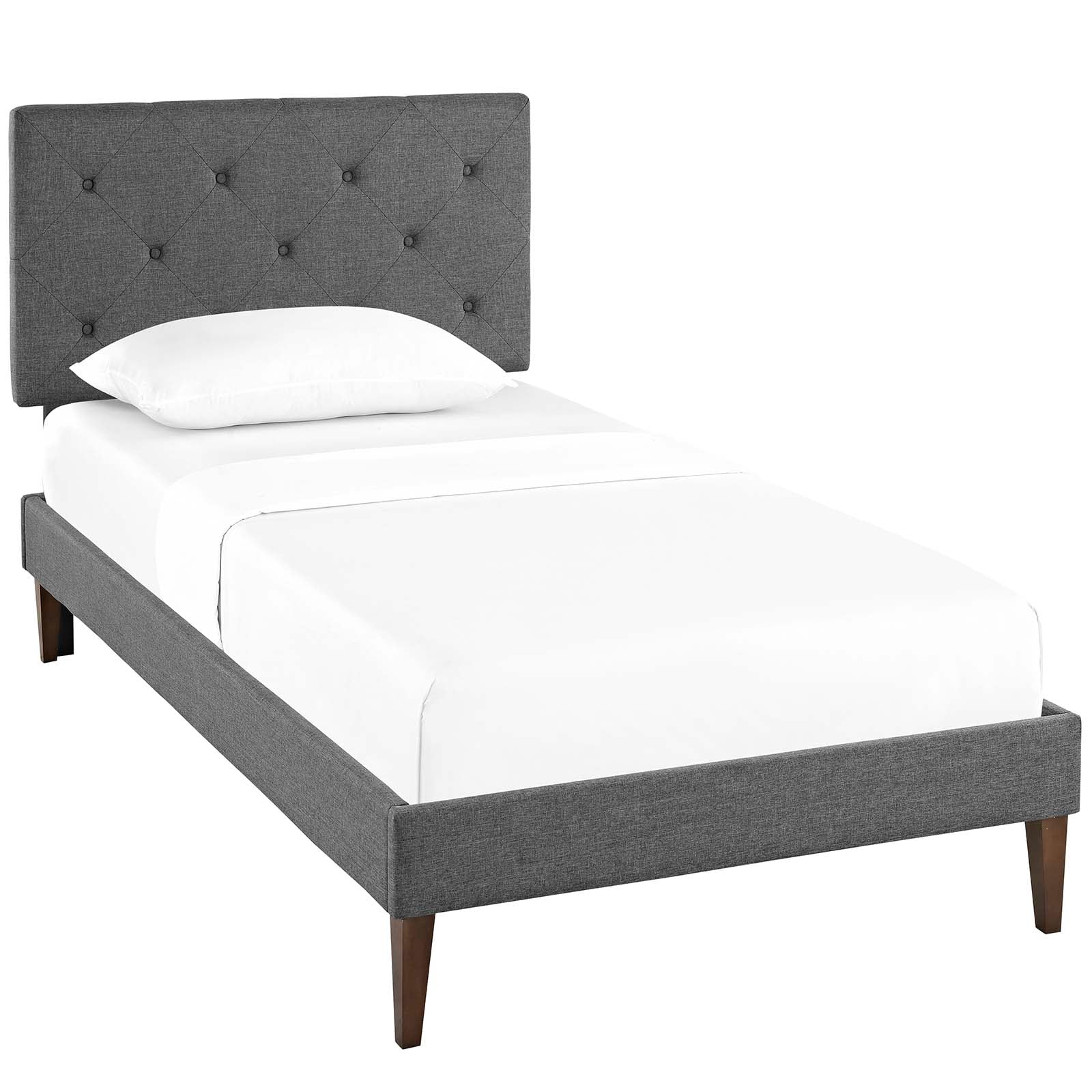 Tarah Twin Fabric Platform Bed with Squared Tapered Legs By Modway - MOD-5983 - Image 2