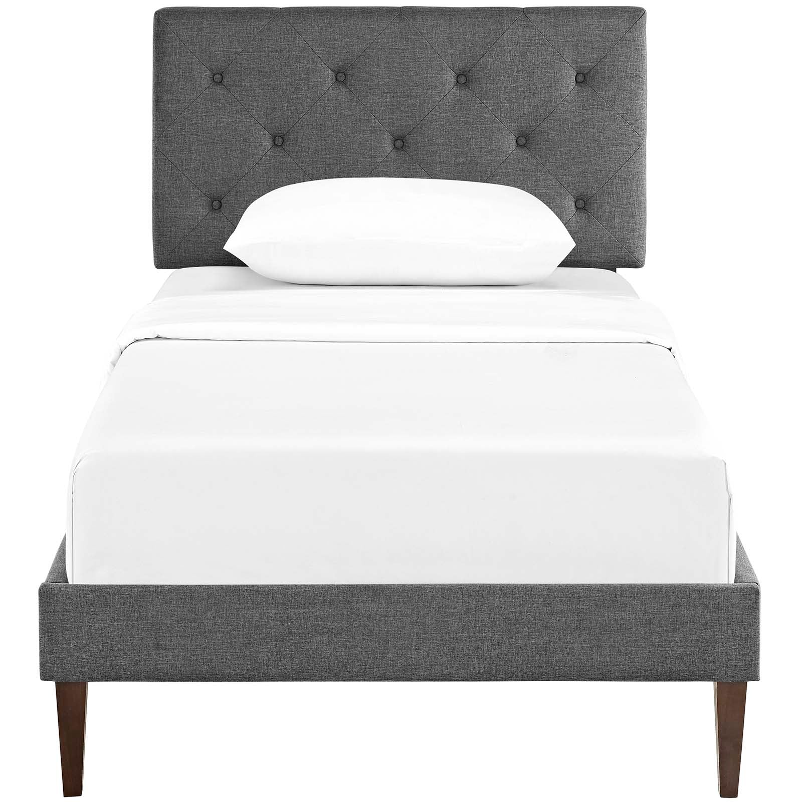 Tarah Twin Fabric Platform Bed with Squared Tapered Legs By Modway - MOD-5983 - Image 5