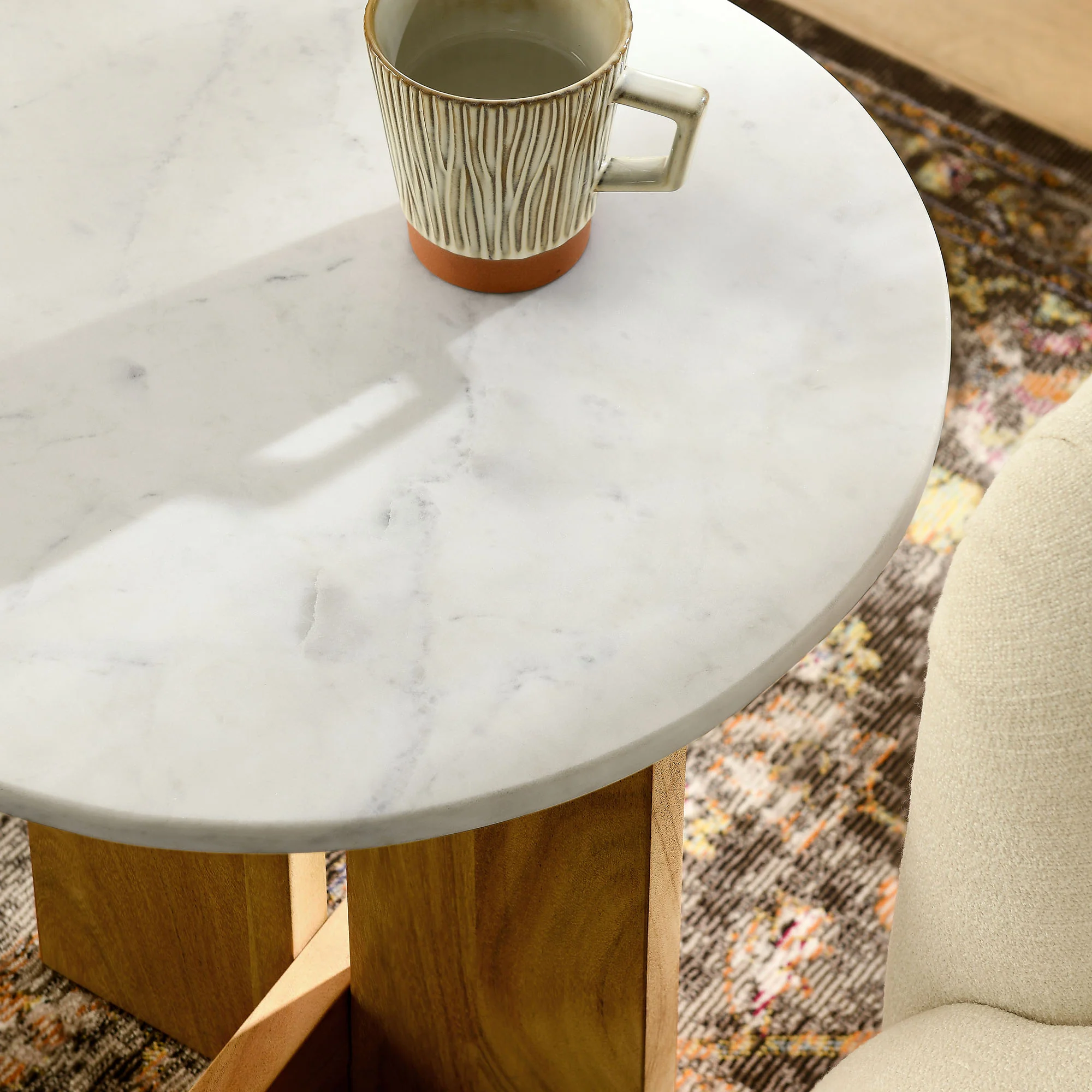 Tarin Acacia Wood and Marble Side Table by Modway - Image 6