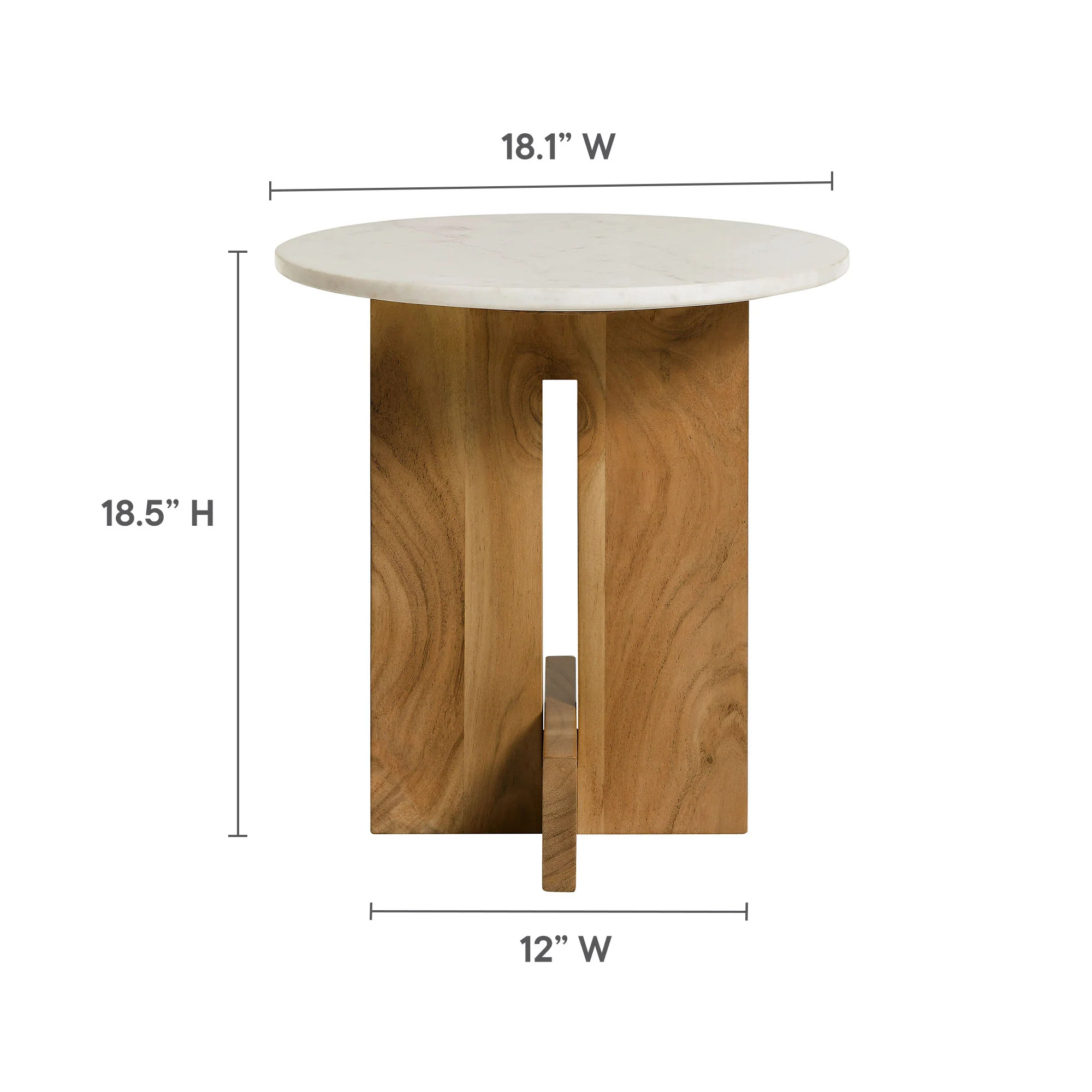 Tarin Acacia Wood and Marble Side Table by Modway - Image 9