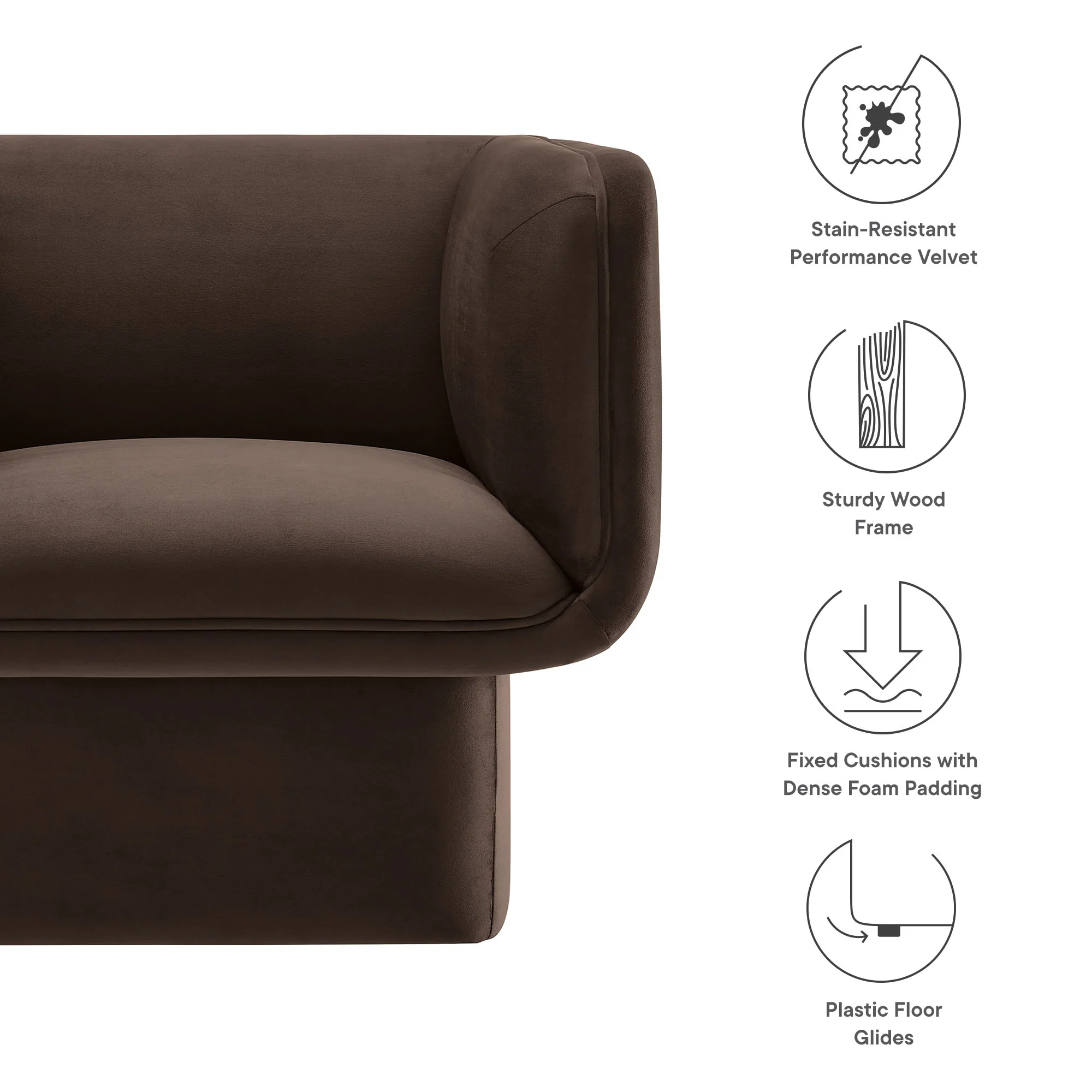 Tate Performance Velvet Accent Chair by Modway - Image 17