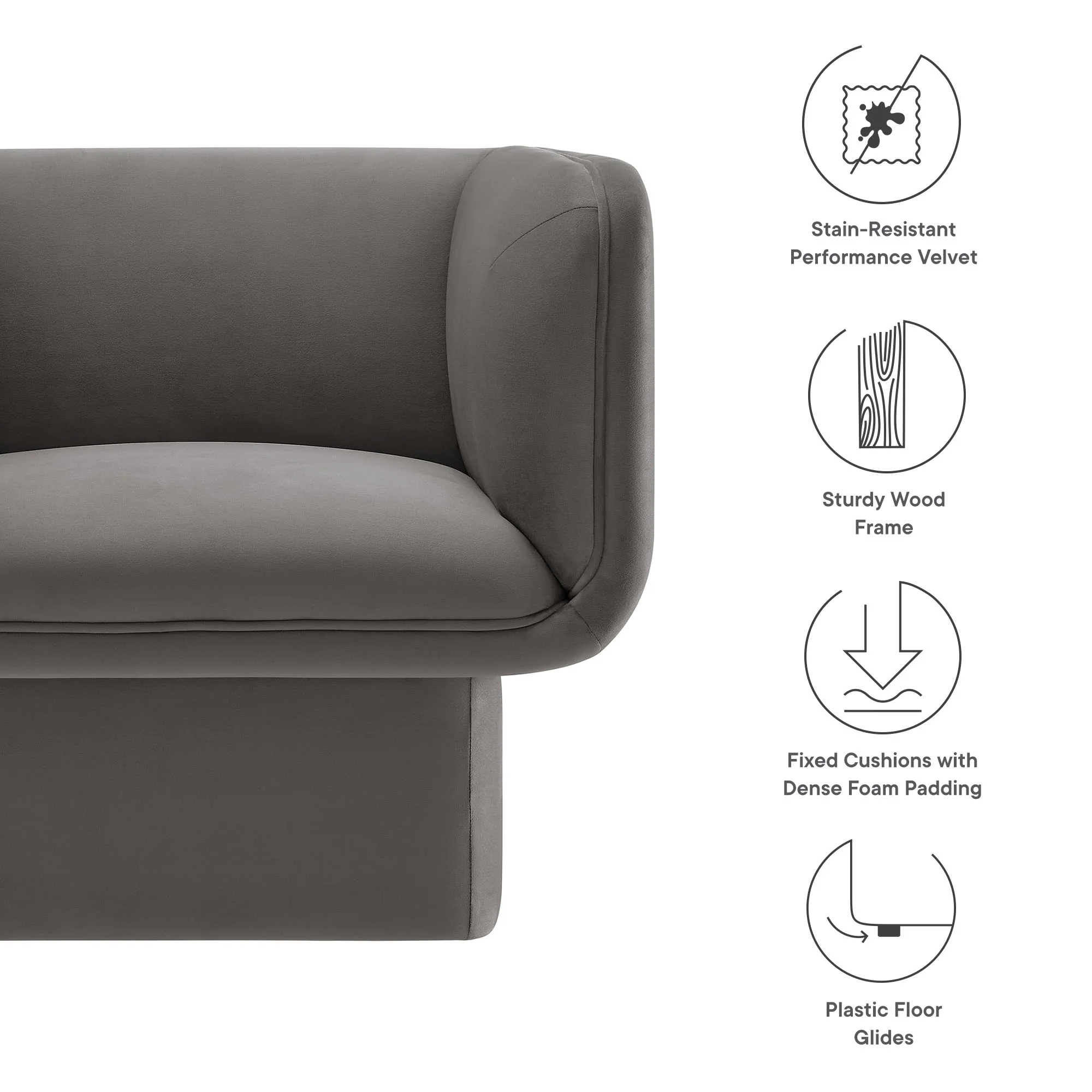 Tate Performance Velvet Accent Chair by Modway - Image 26
