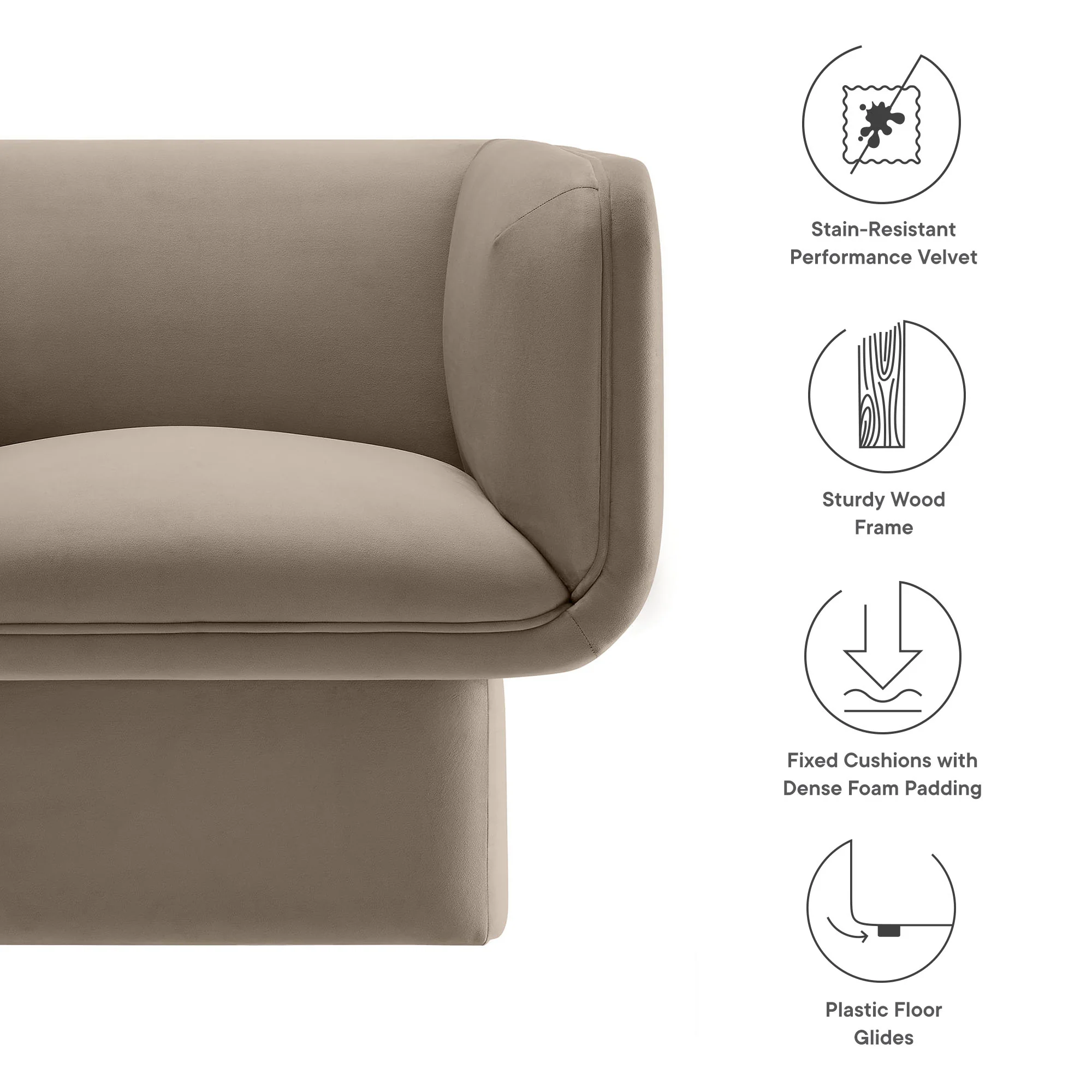 Tate Performance Velvet Accent Chair by Modway - Image 35