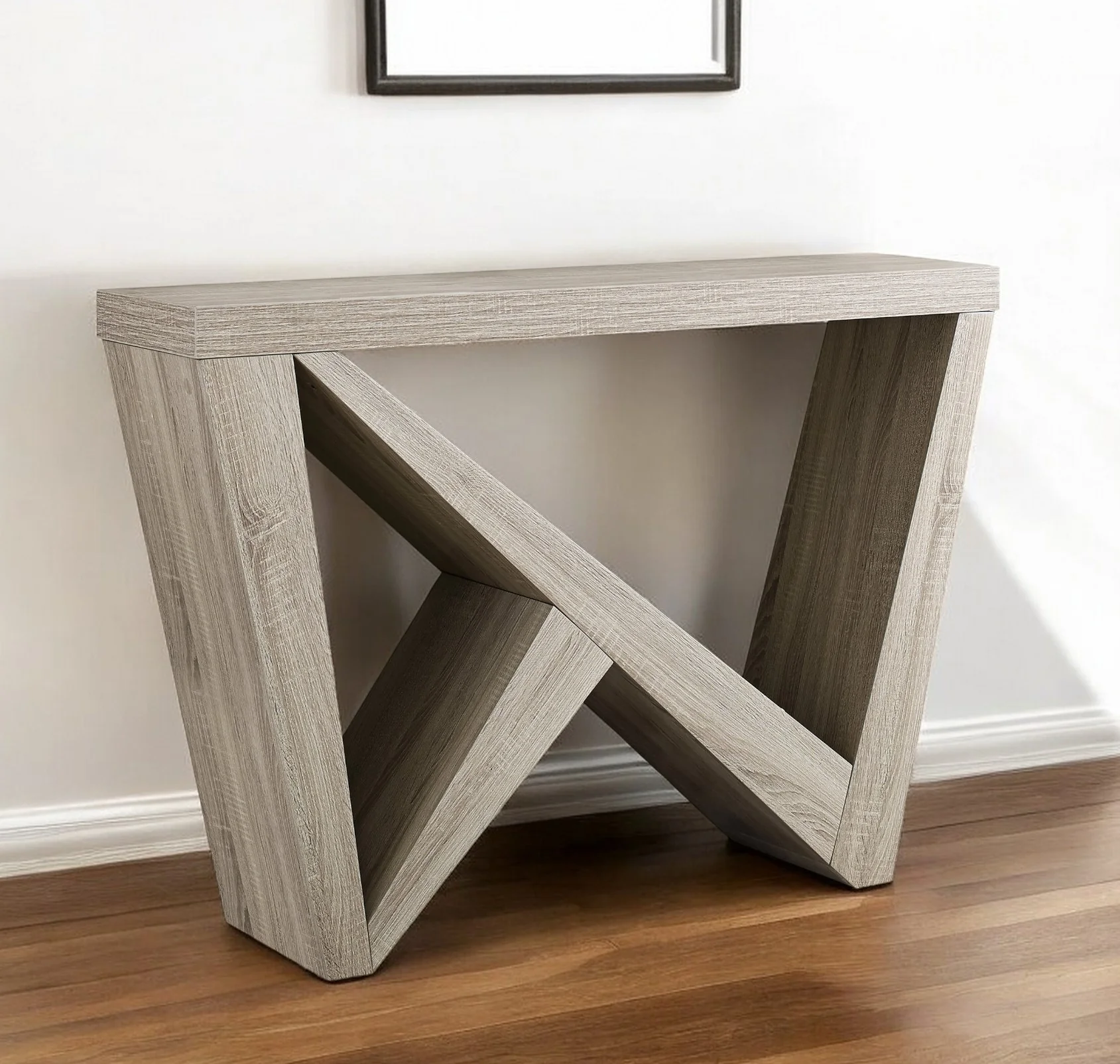 Taupe Abstract Console Table By Homeroots - Image 3