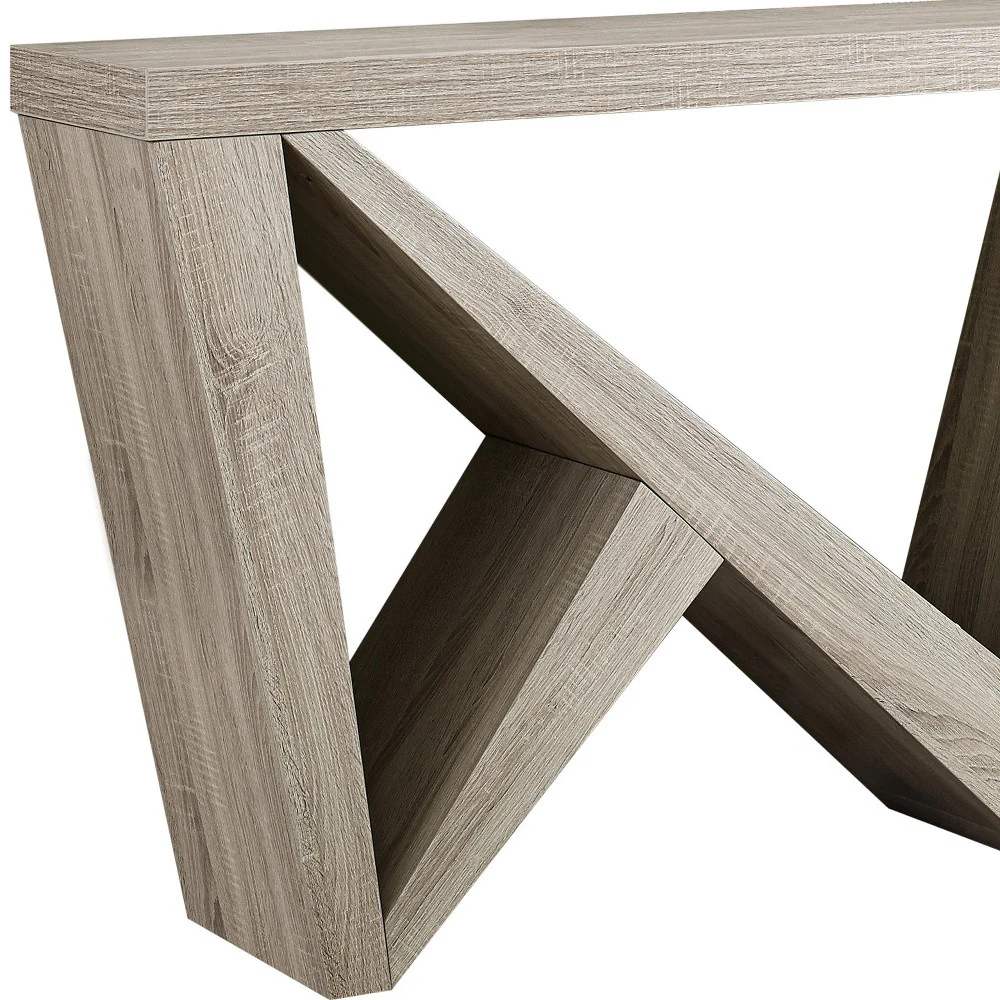 Taupe Abstract Console Table By Homeroots - Image 6