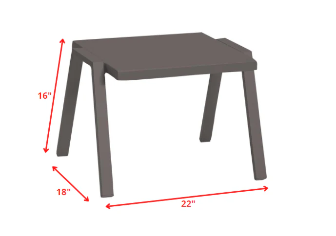 Taupe Aluminum Side Table By Homeroots - Image 2