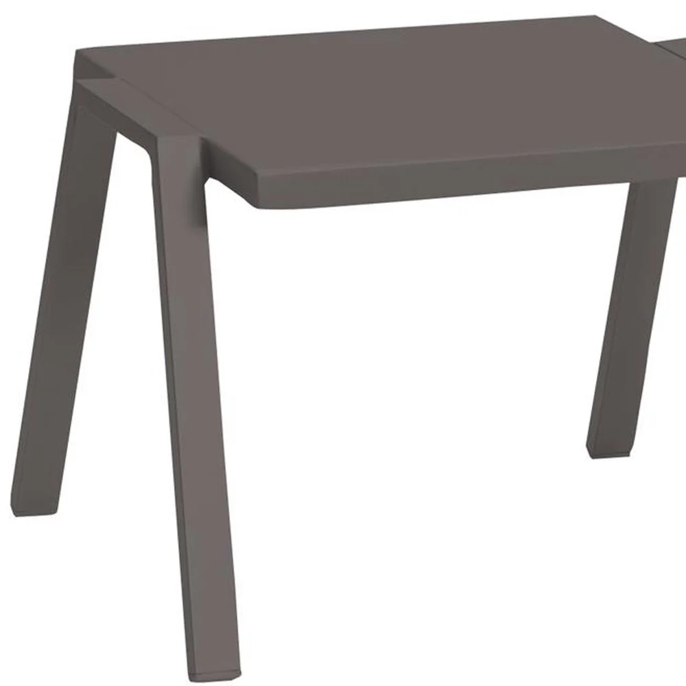 Taupe Aluminum Side Table By Homeroots - Image 4