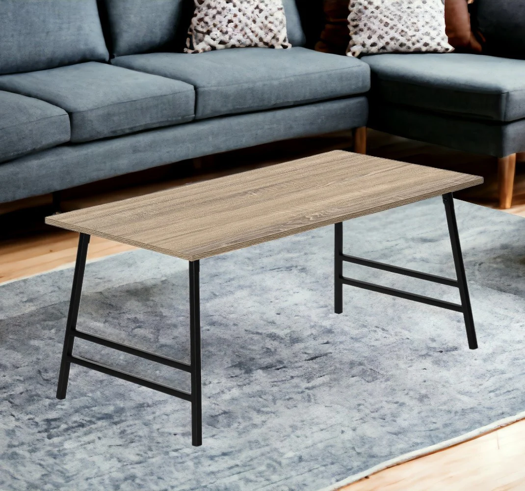 Taupe And Black Metal Coffee Table By Homeroots - Image 2