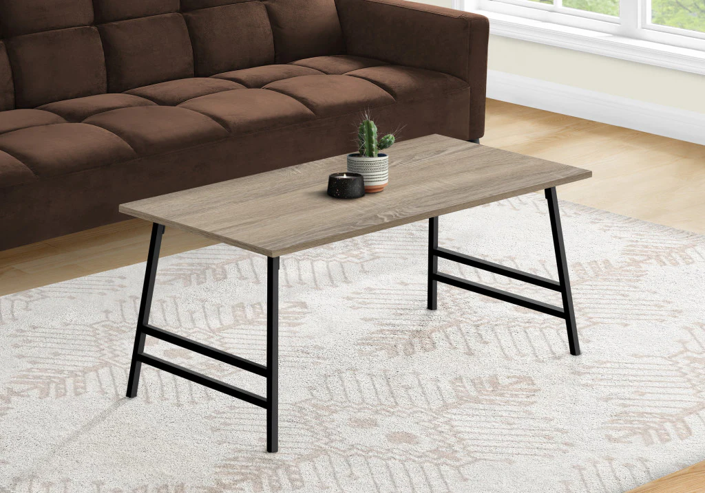Taupe And Black Metal Coffee Table By Homeroots - Image 3