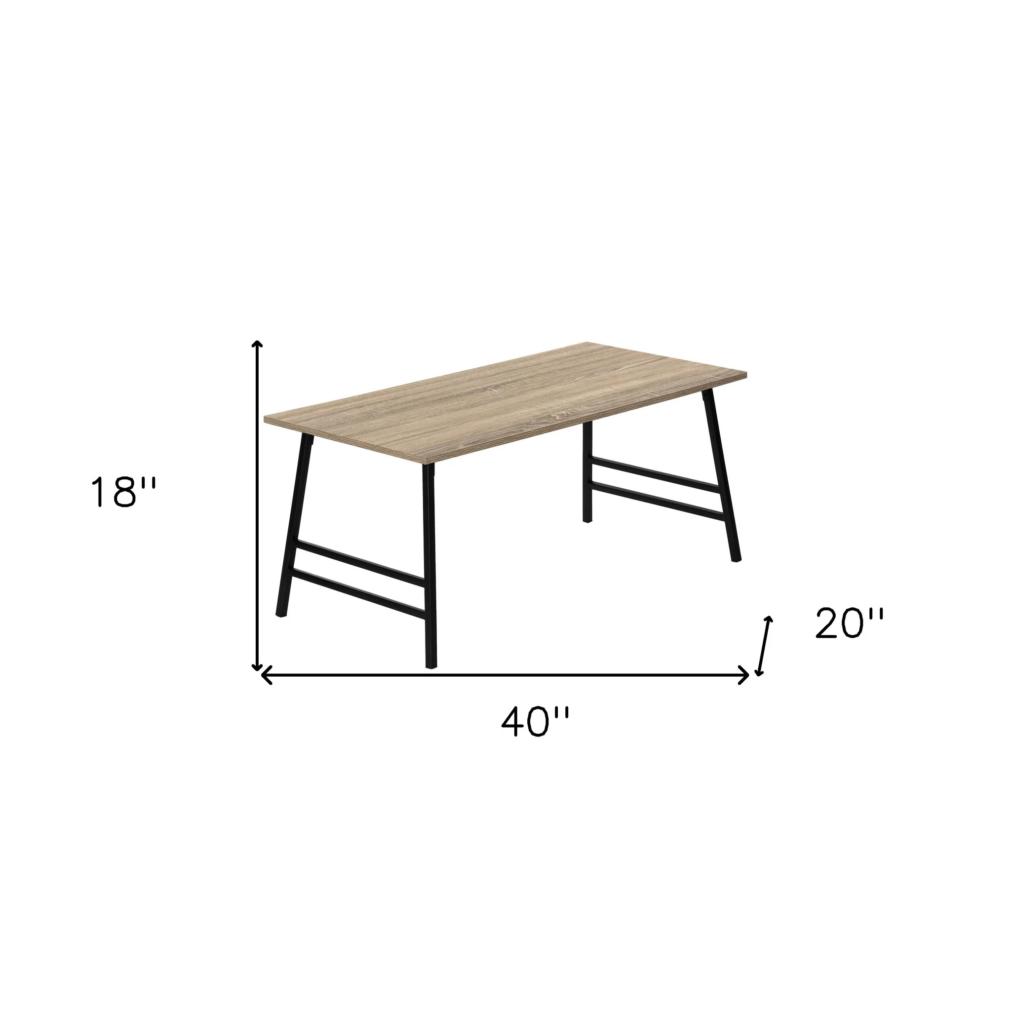 Taupe And Black Metal Coffee Table By Homeroots - Image 5