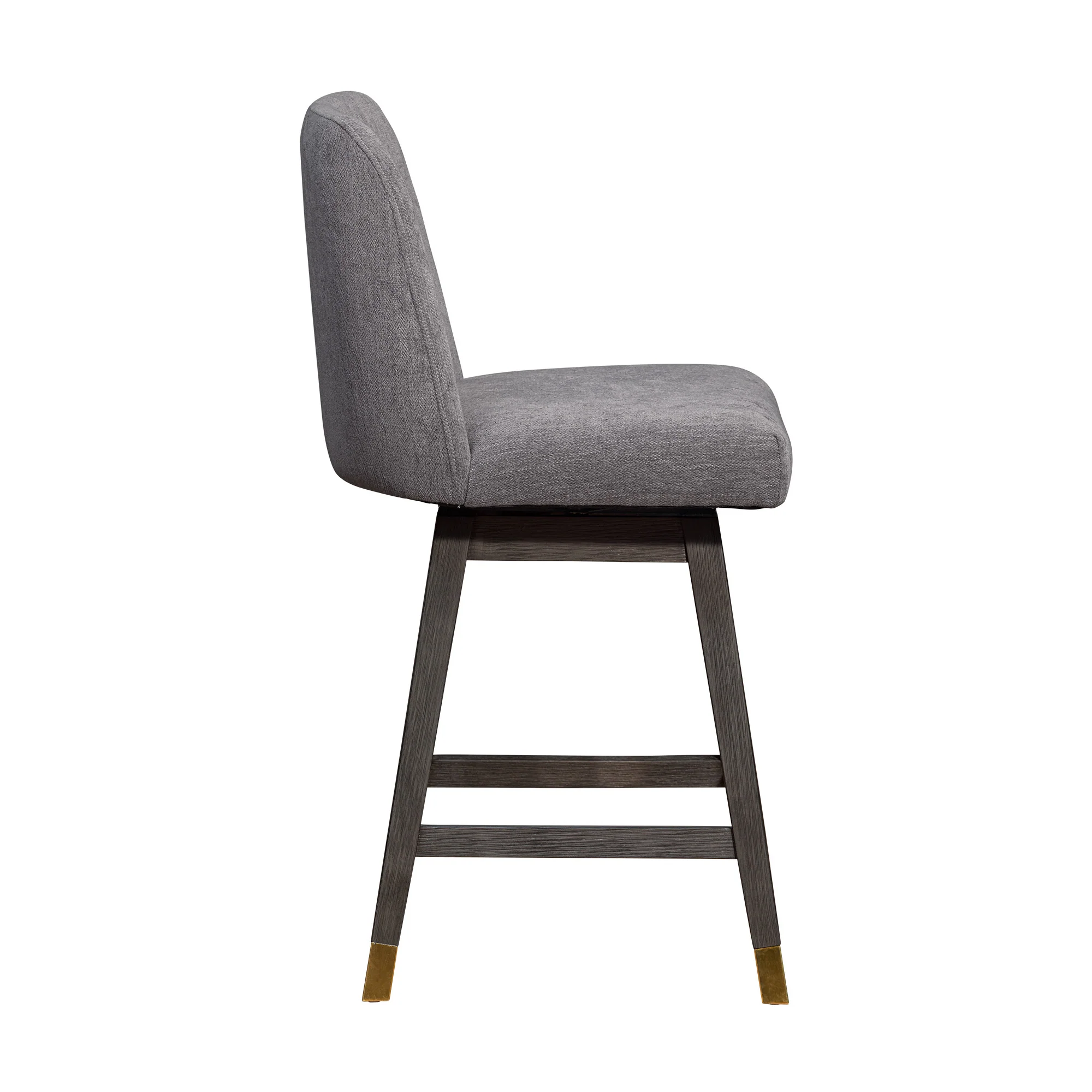 Taupe and Gray Solid Wood Counter Height Swivel Bar Chair By Homeroots - Image 4