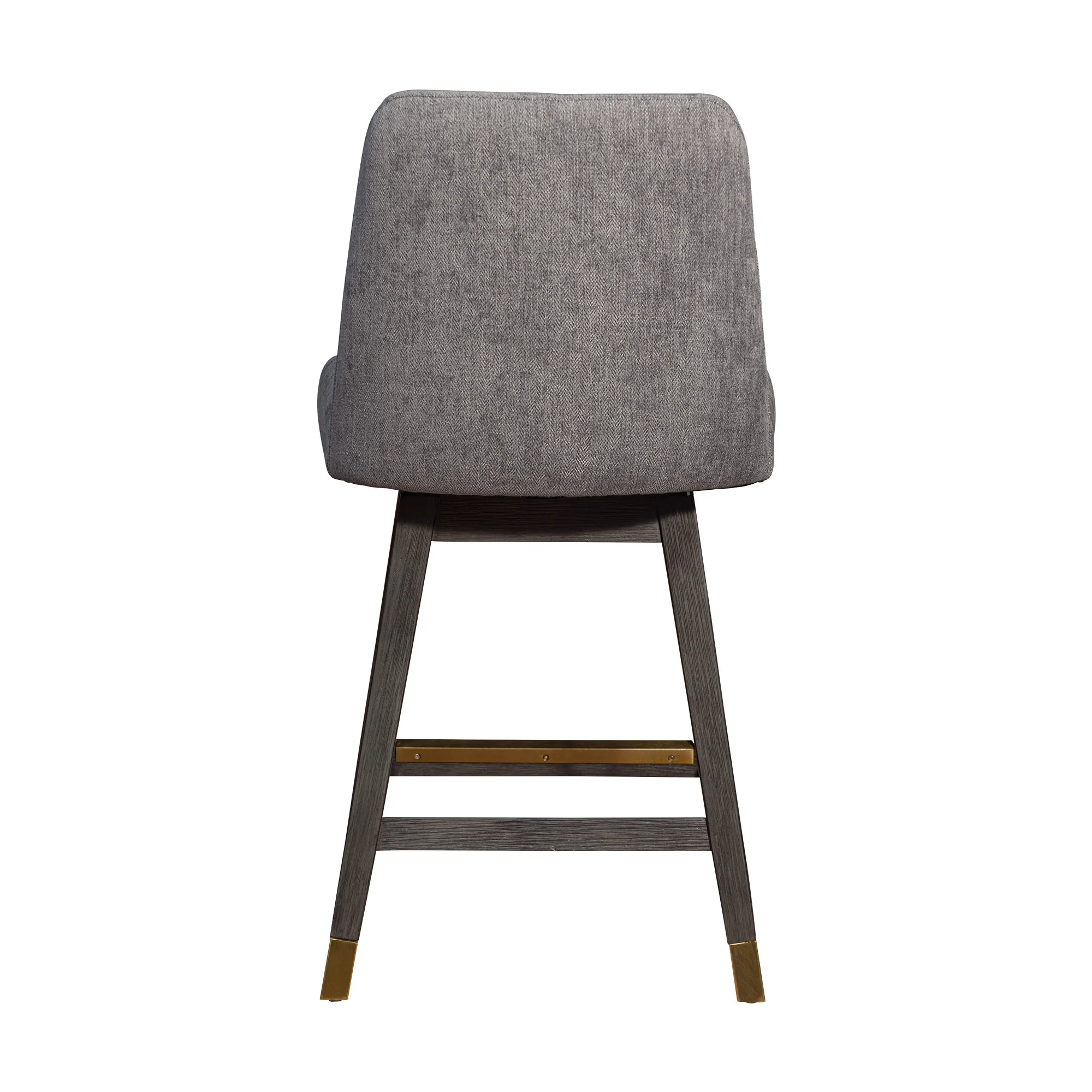 Taupe and Gray Solid Wood Counter Height Swivel Bar Chair By Homeroots - Image 5
