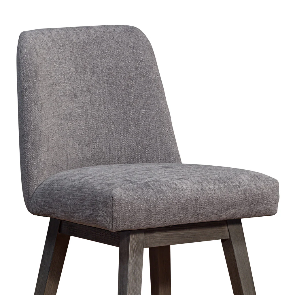 Taupe and Gray Solid Wood Counter Height Swivel Bar Chair By Homeroots - Image 7