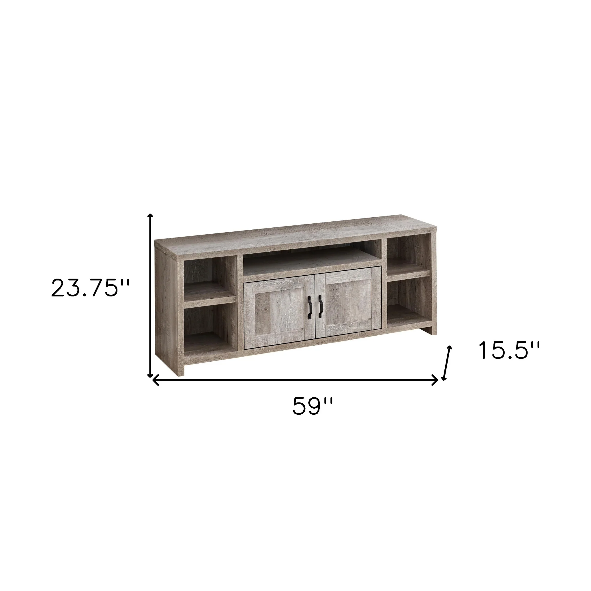 Taupe Distressed Wood Enclosed and Open Storage TV Stand By Homeroots - Image 4
