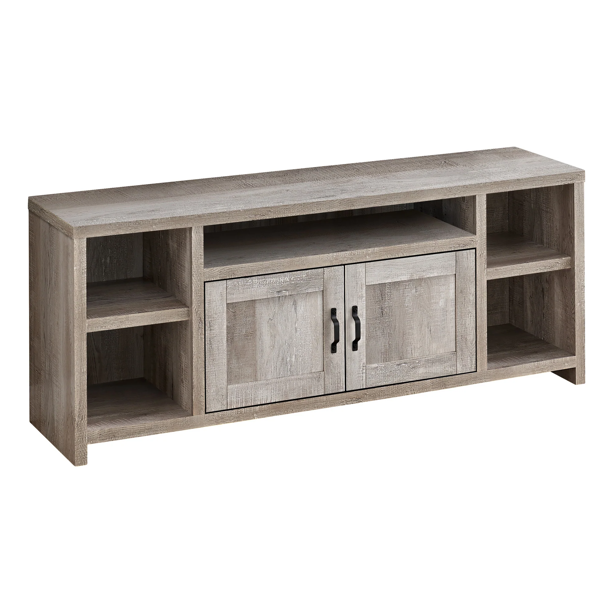 Taupe Distressed Wood Enclosed and Open Storage TV Stand By Homeroots - Image 6