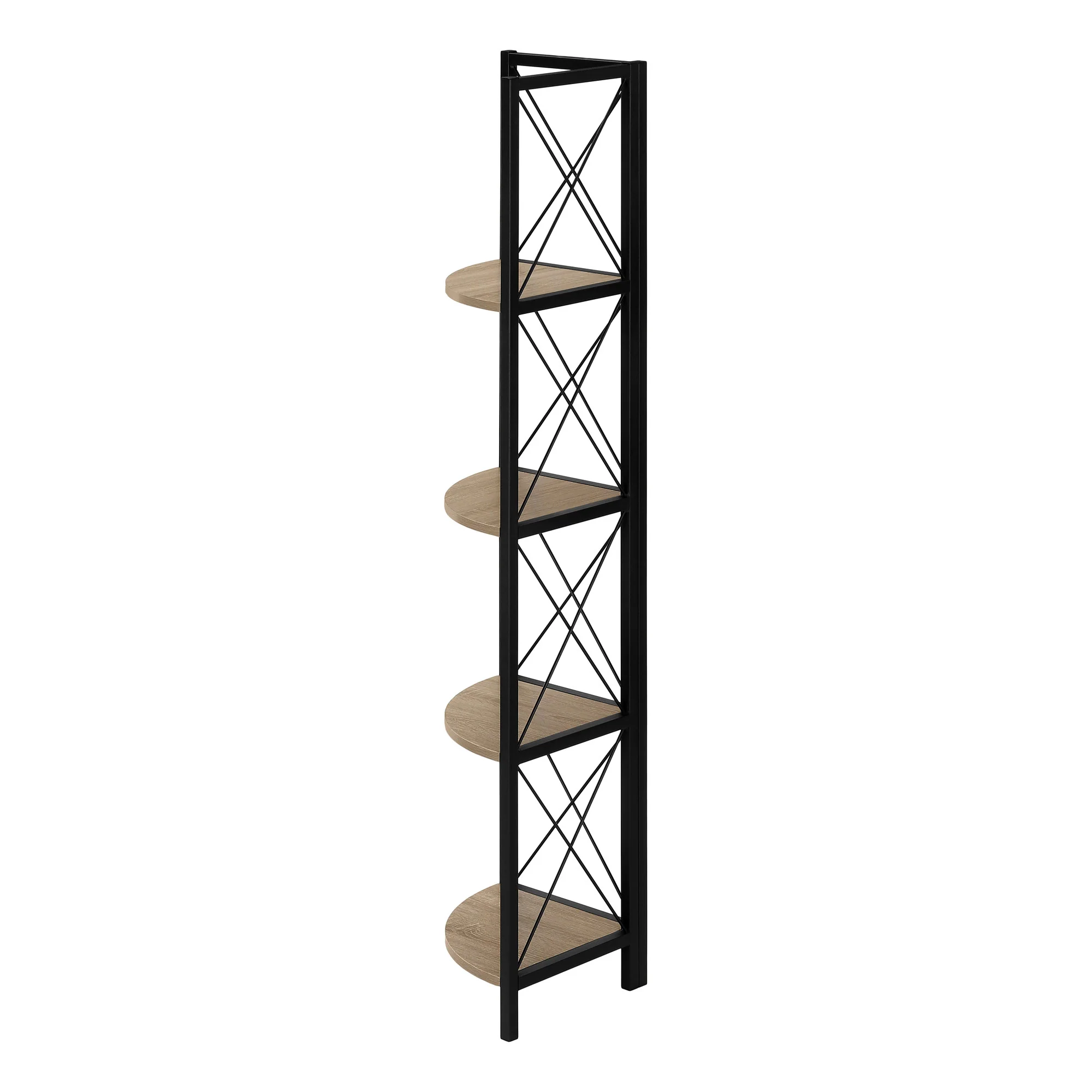 Taupe Metal Corner Bookcase By Homeroots - Image 3
