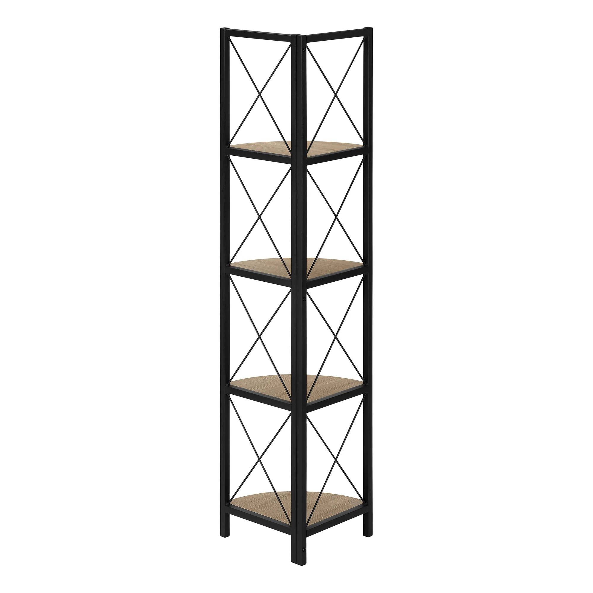 Taupe Metal Corner Bookcase By Homeroots - Image 4