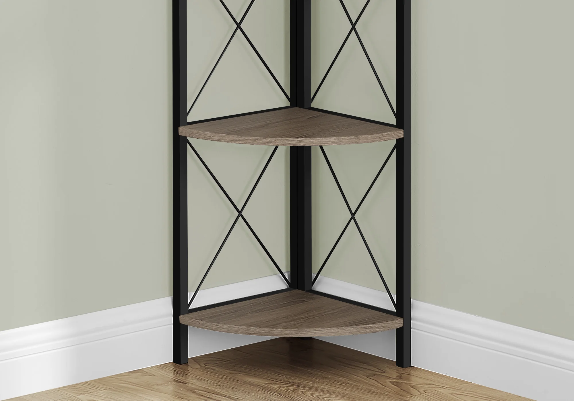 Taupe Metal Corner Bookcase By Homeroots - Image 7