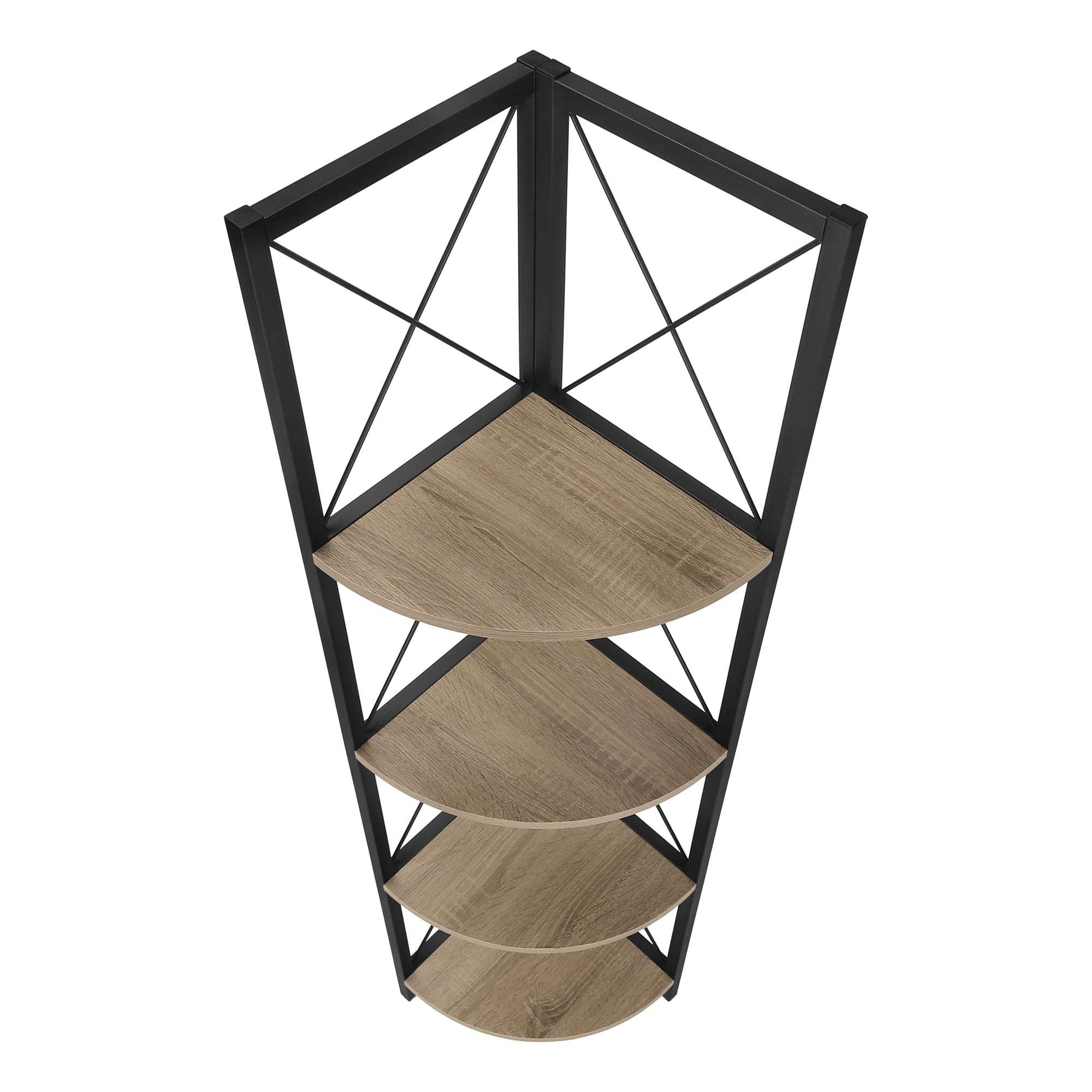 Taupe Metal Corner Bookcase By Homeroots - Image 8
