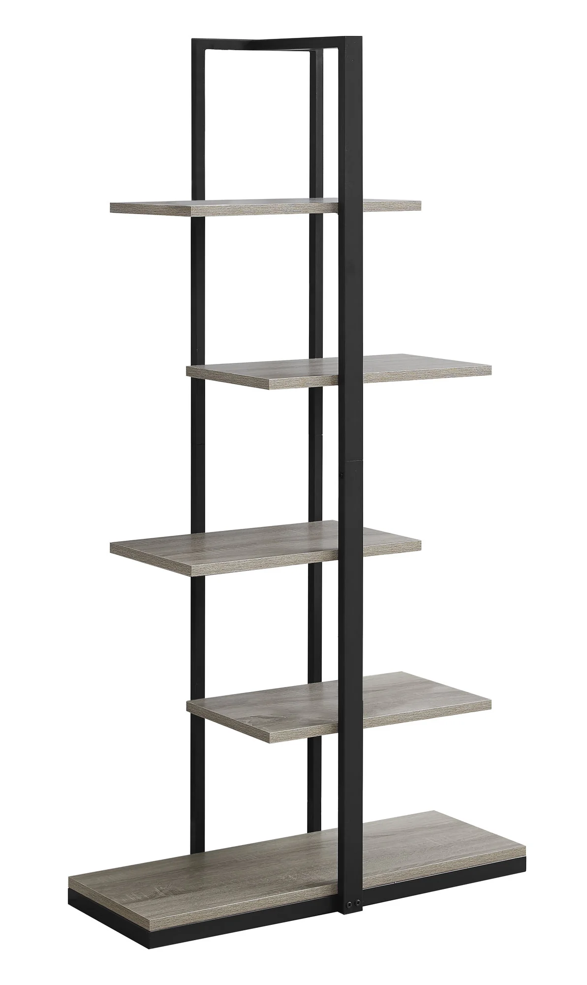 Taupe Metal Five Tier Etagere Bookcase By Homeroots - Image 3
