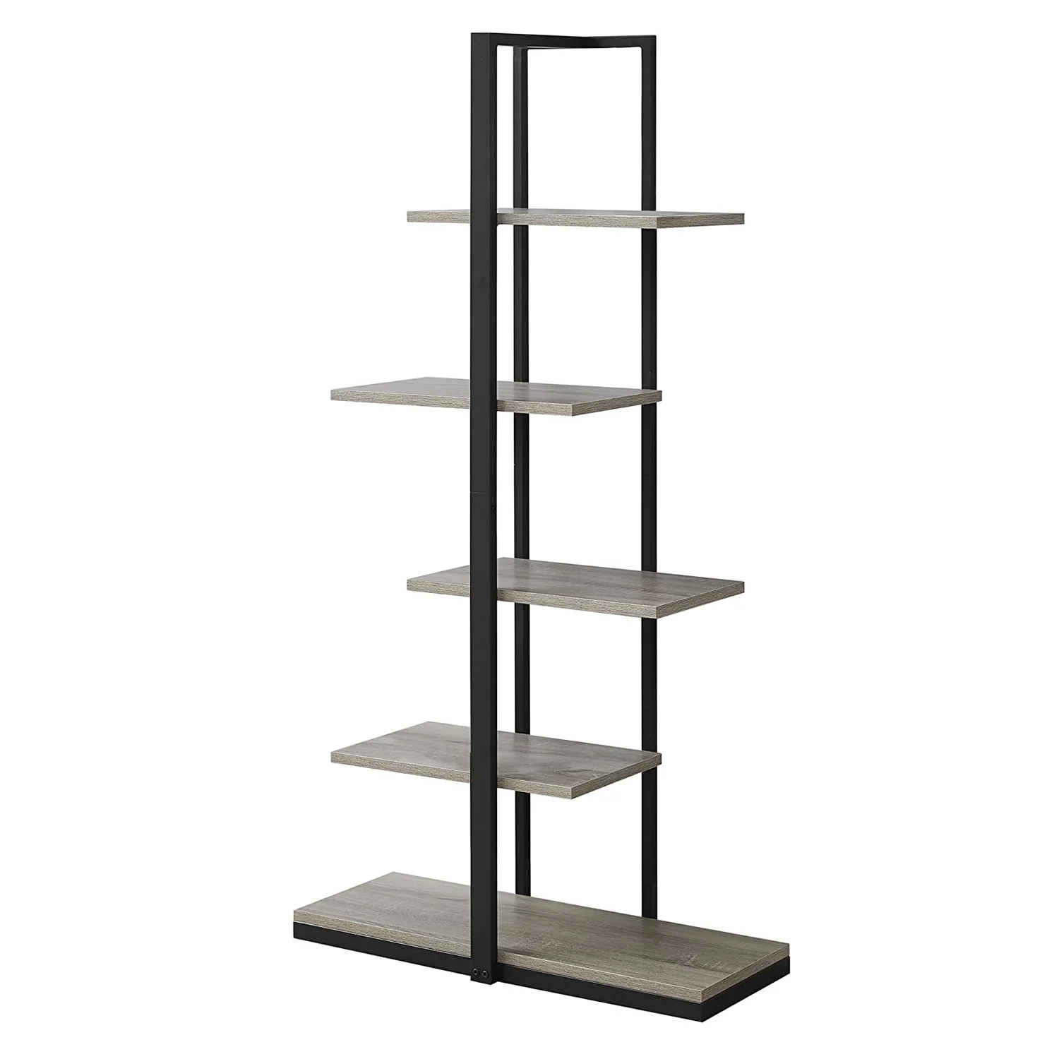 Taupe Metal Five Tier Etagere Bookcase By Homeroots - Image 5