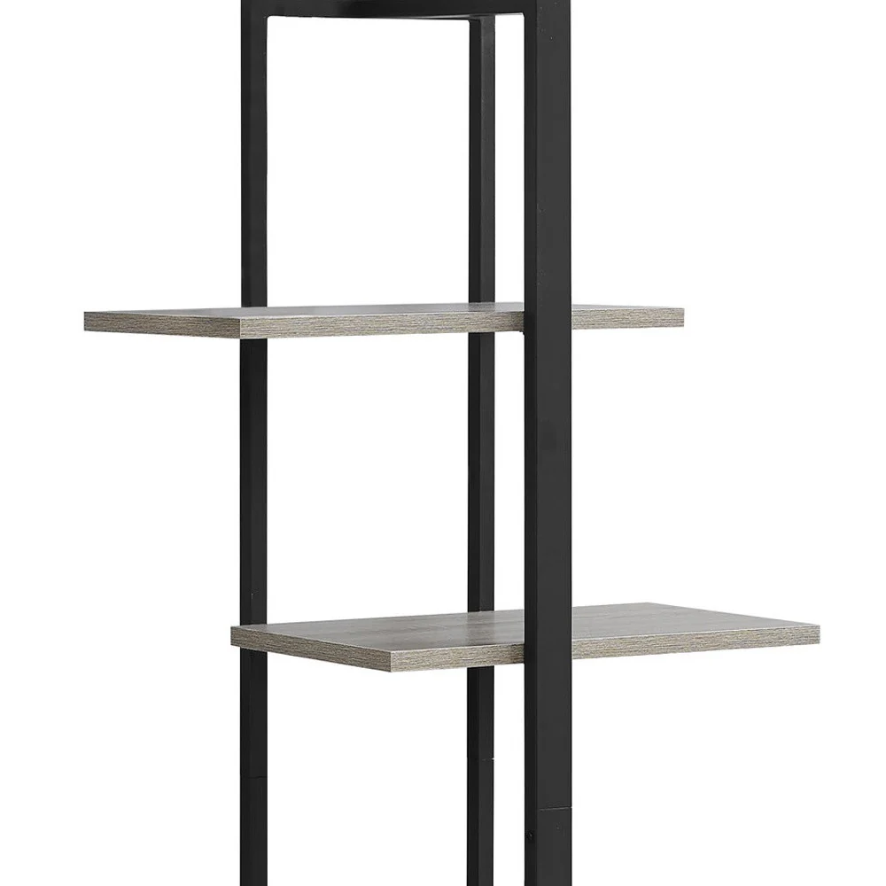 Taupe Metal Five Tier Etagere Bookcase By Homeroots - Image 7