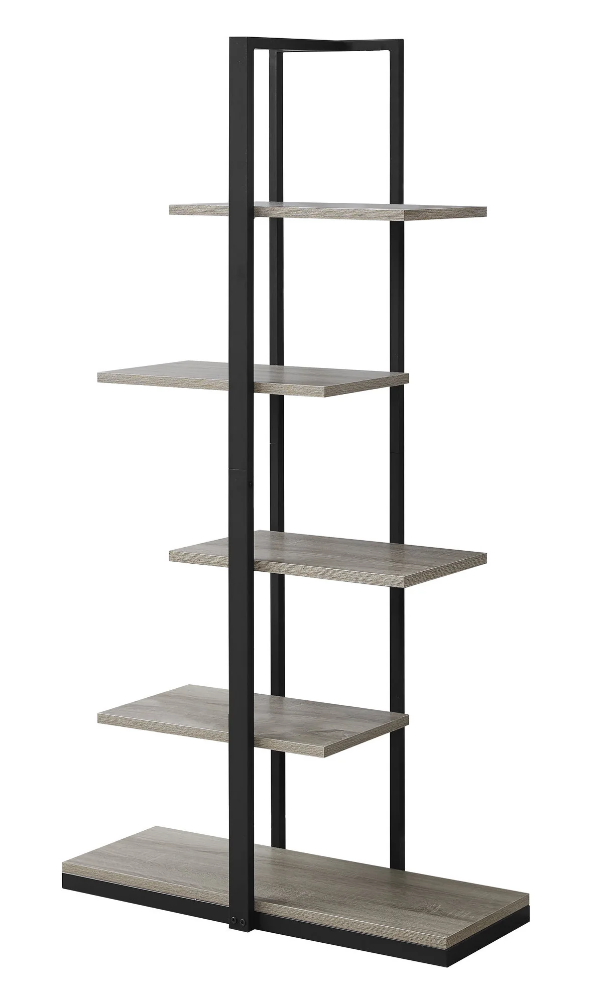 Taupe Metal Five Tier Etagere Bookcase By Homeroots - Image 8