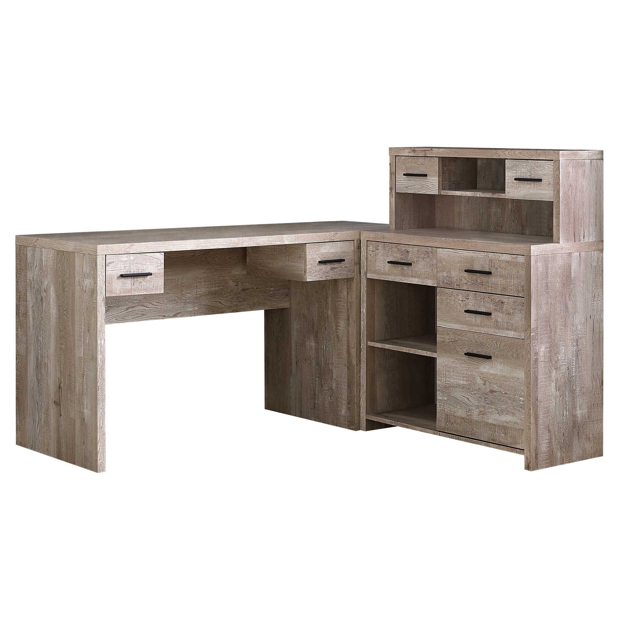 Taupe Particle Board Hollow Core Computer Desk By Homeroots - Image 2