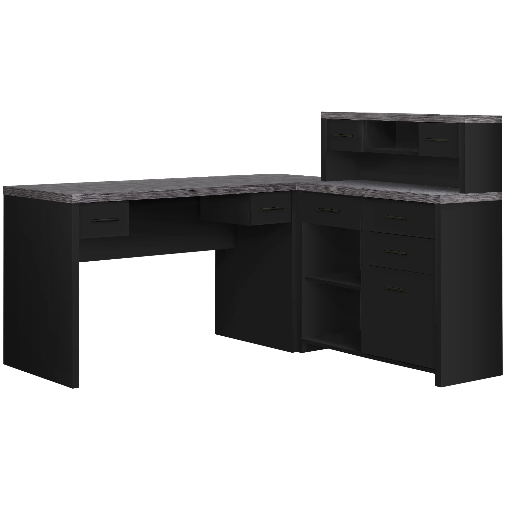 Taupe Particle Board Hollow Core Computer Desk By Homeroots - Image 5