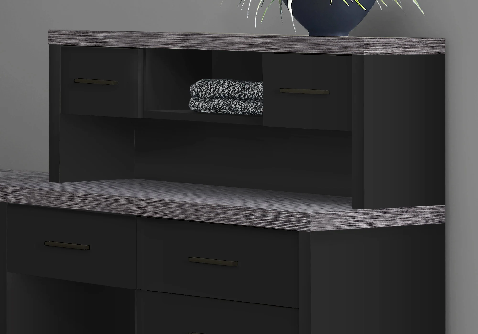 Taupe Particle Board Hollow Core Computer Desk By Homeroots - Image 6
