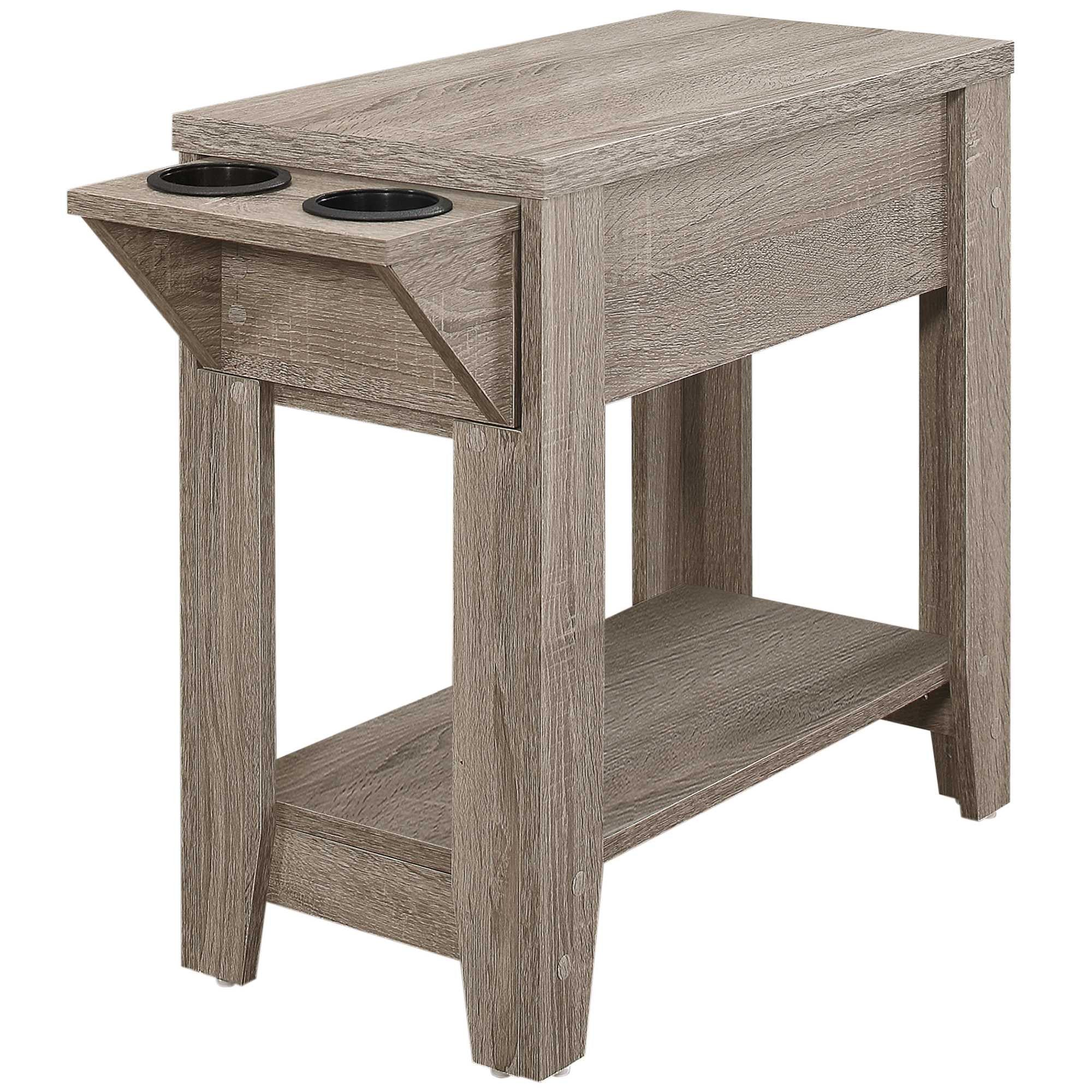 Taupe Wood End Table With Shelf By Homeroots - Image 6