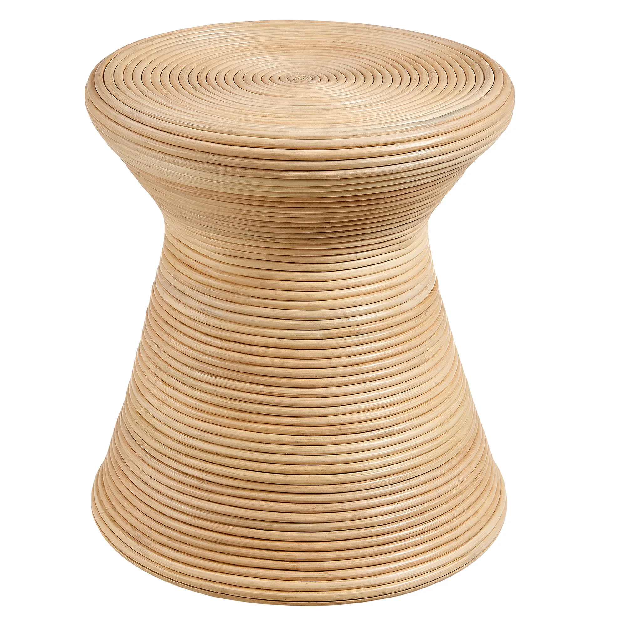 Tavi Hourglass Natural Rattan Round Side Table by Modway - Image 2