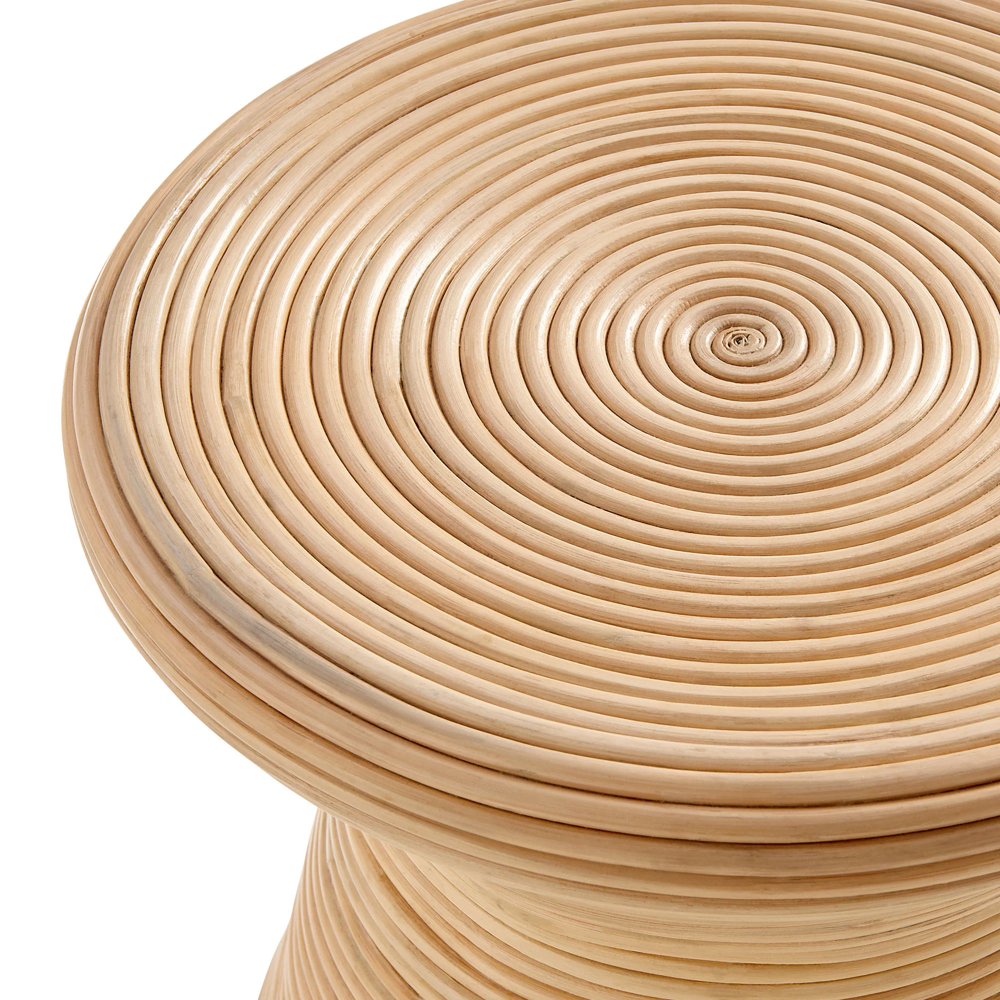 Tavi Hourglass Natural Rattan Round Side Table by Modway - Image 5