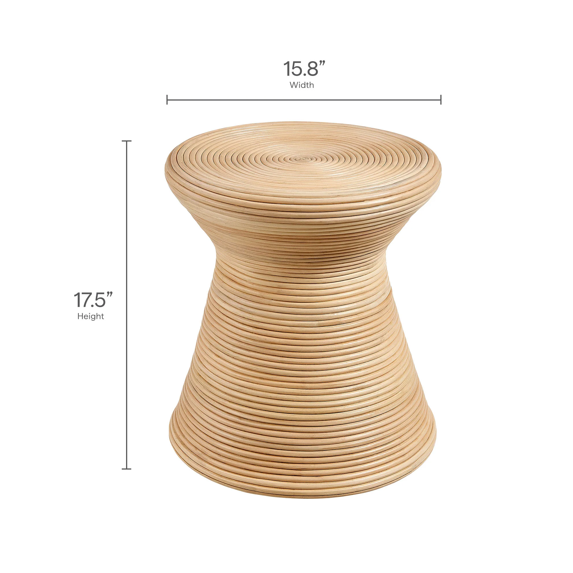 Tavi Hourglass Natural Rattan Round Side Table by Modway - Image 8