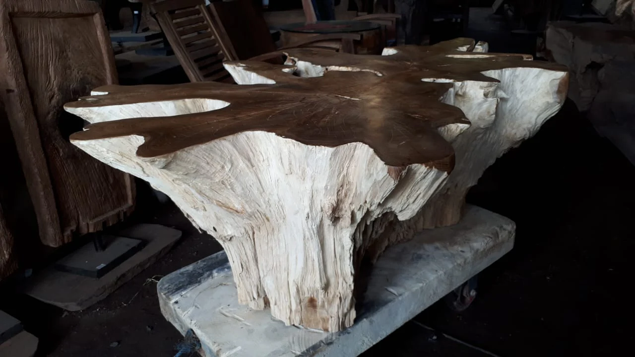 Teak Root Table Base- 62in x 37in x19.6 in - Image 2