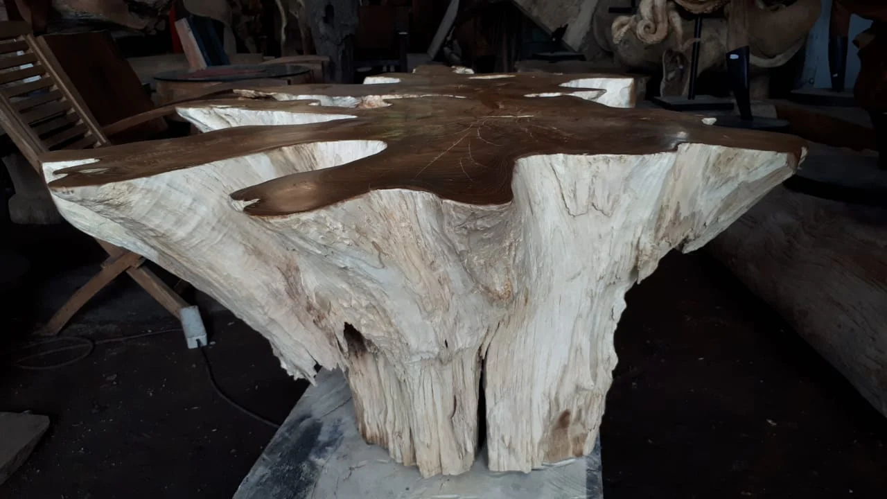Teak Root Table Base- 62in x 37in x19.6 in - Image 3