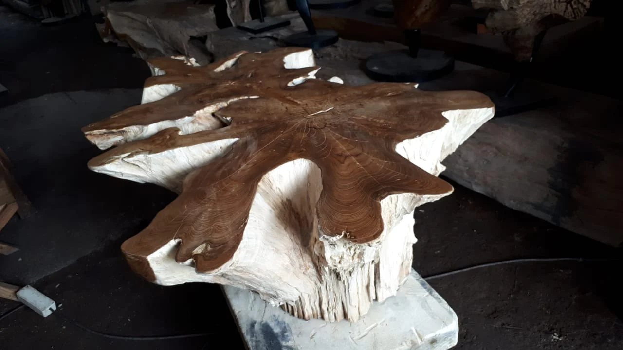 Teak Root Table Base- 62in x 37in x19.6 in - Image 4