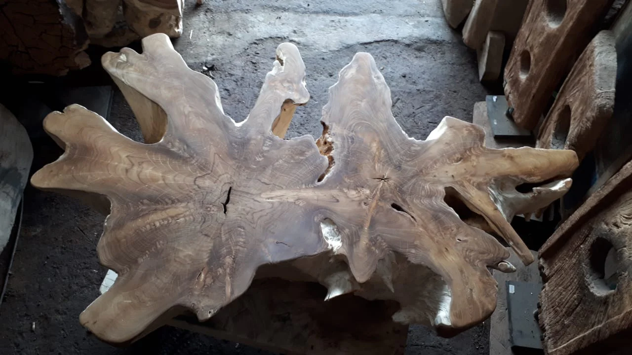 Teak Root Table Base- 62in x 37in x19.6 in - Image 5